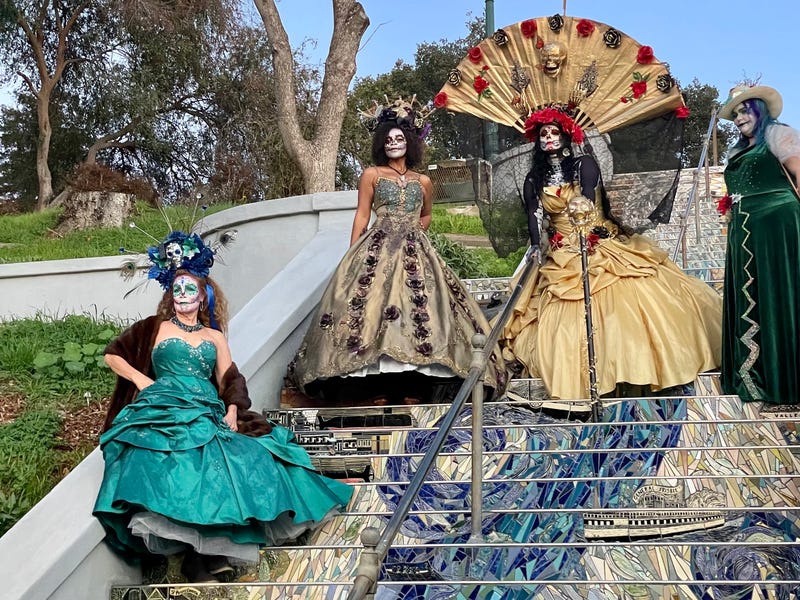 Performers at the parade on the stairs of the Capitol Steps.