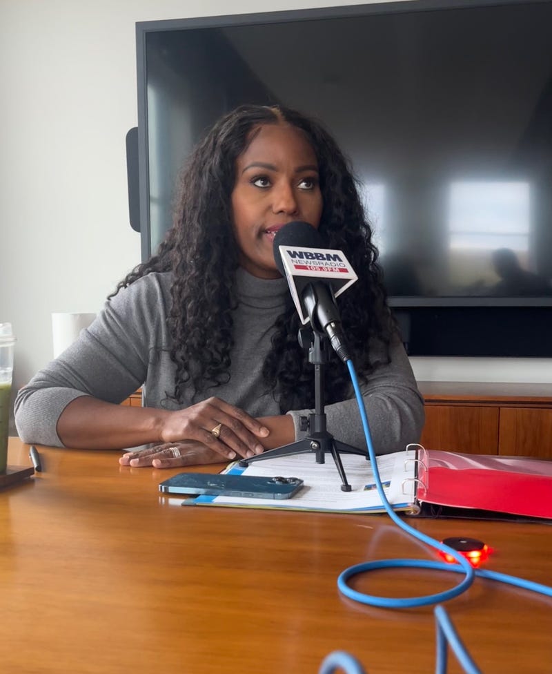 Stacy Davis Gates, president of the Illinois Federation of Teachers and the Chicago Teachers Union, talks to WBBM Newsradio at CTU headquarters, October 22, 2005.