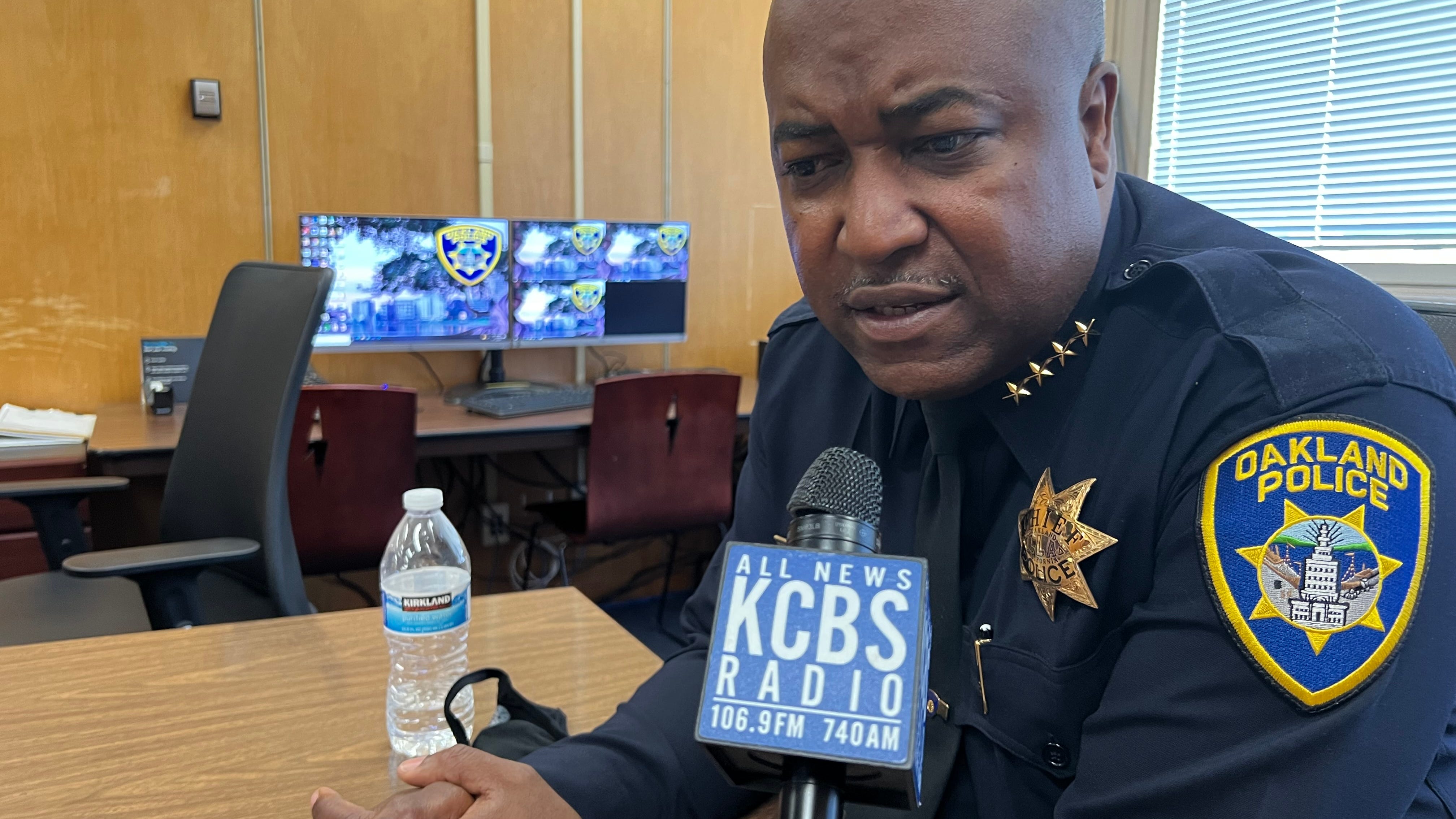 LeRonne Armstrong reacts following Oakland Mayor's decision to fire chief