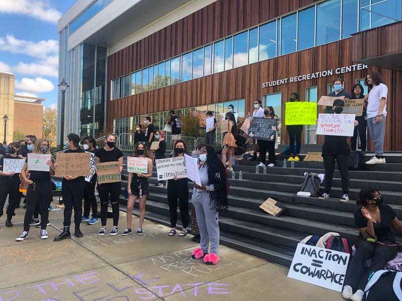 Protests at UConn Dodd Center ceremony