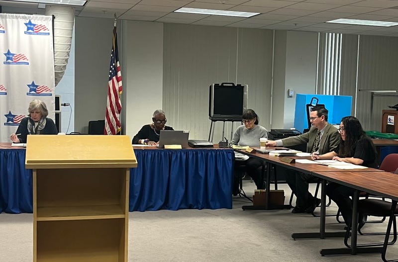 Members of the Chicago Board of Elections formally begin hearings to review candidates' petition signatures. 