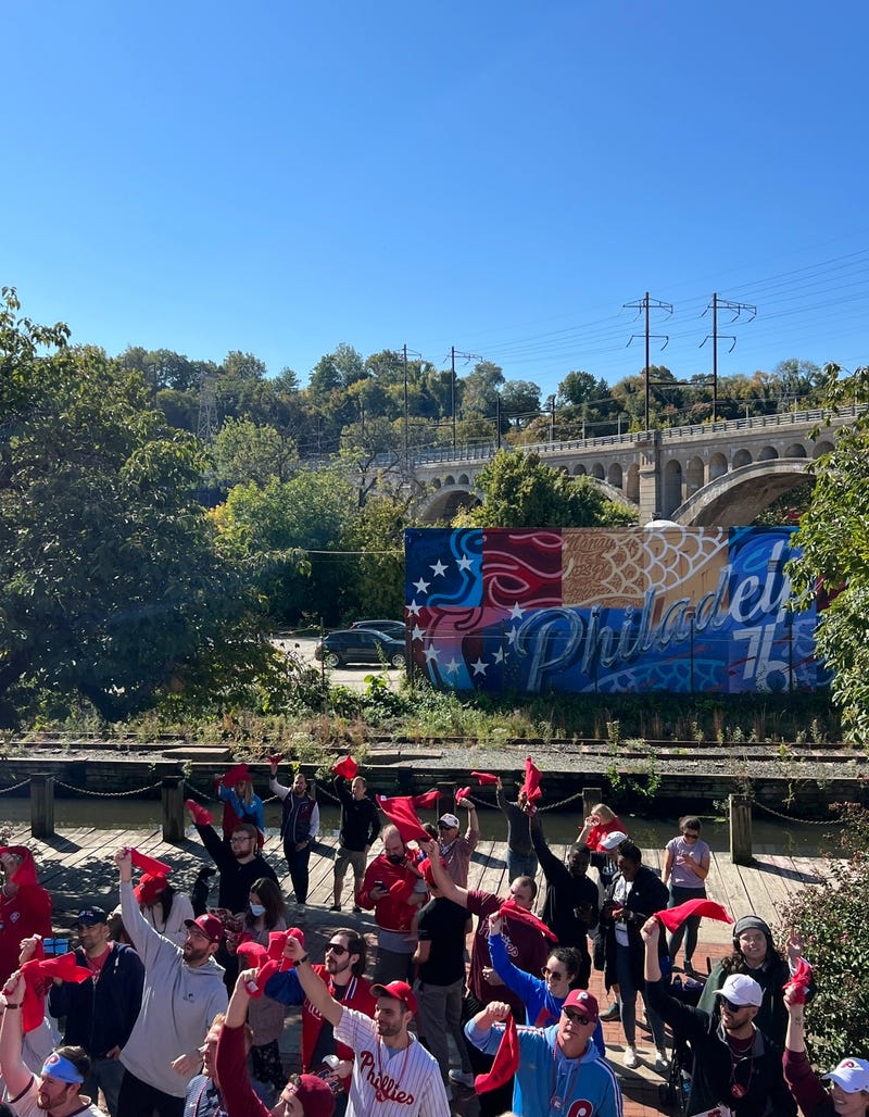 Team B101.1 on the Rally for Red October Bus