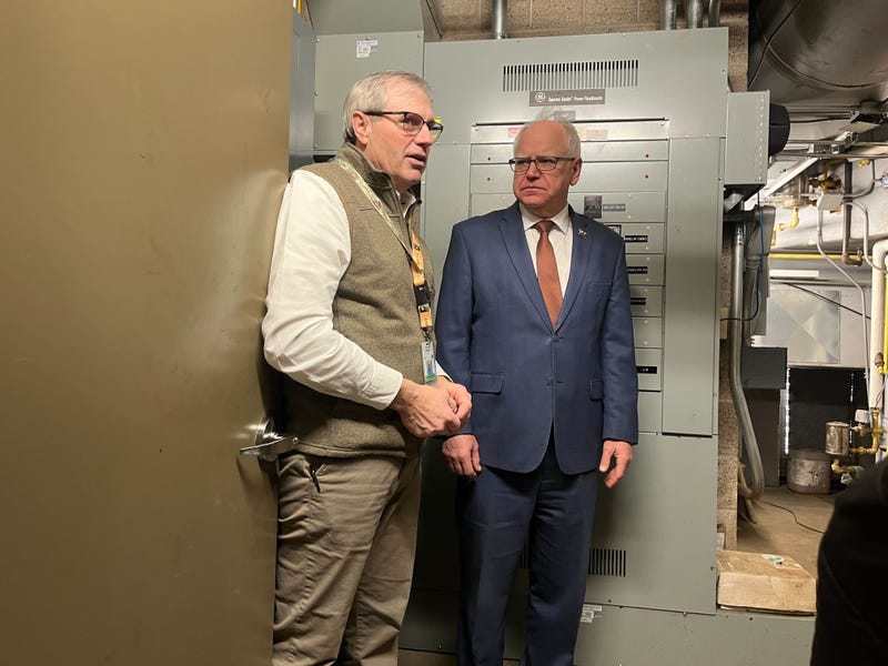 Walz inspecting veterans home Hvac system