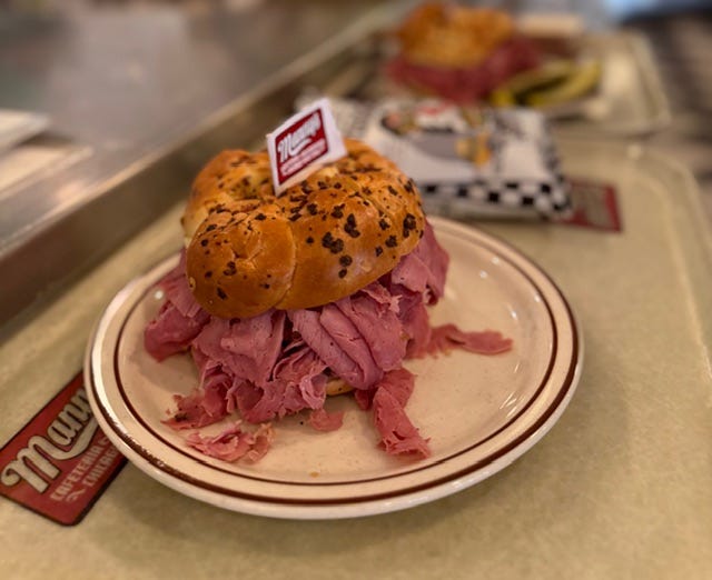Manny's famous corned beef sandwich 
