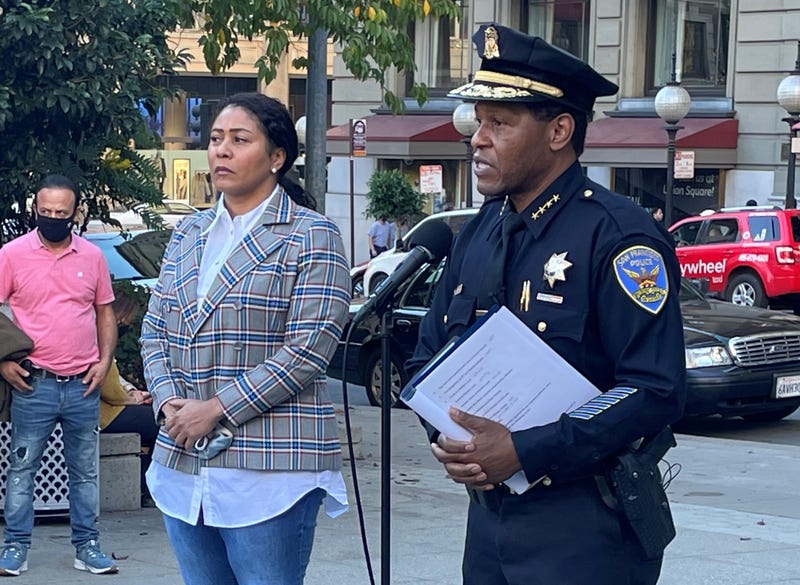 Mayor London Breed and Police Chief Bill Scott address the Friday night lootings.