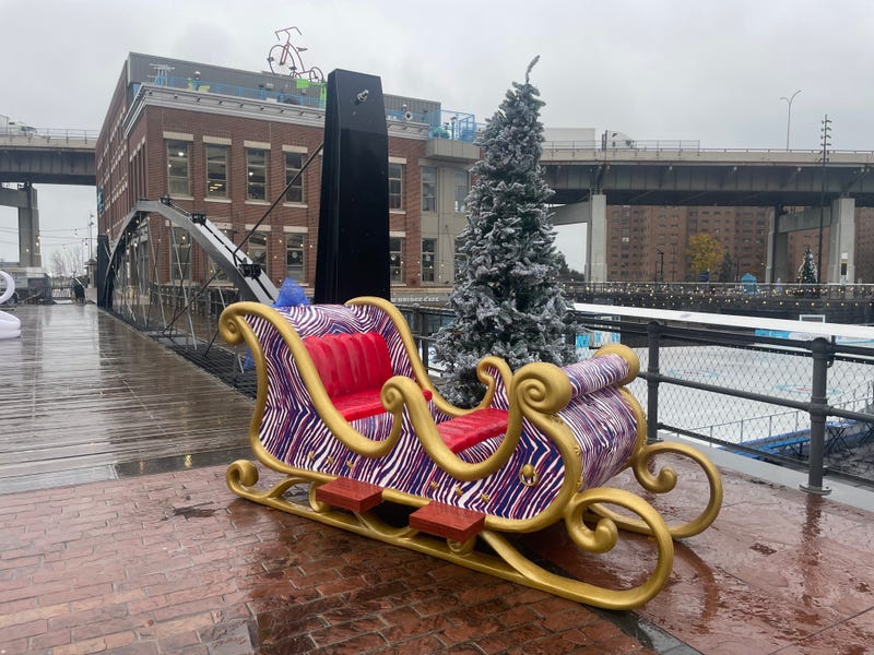 Bills Mafia sleigh at the Ice at Canalside
