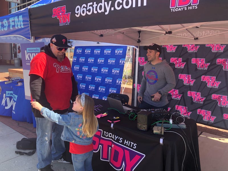 TDY listeners stopping by Bennett's live broadcast at Citizens Bank Park for Phillies Opening Day