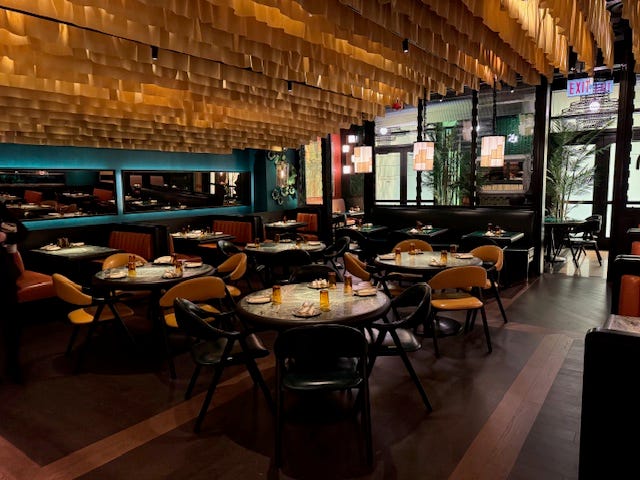 The dining room at Crying Tiger 