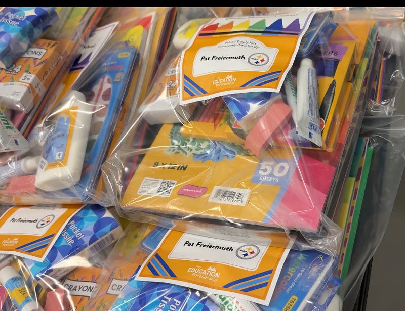 school supplies Pat Freiermuth handed out