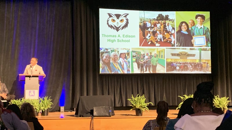 Philadelphia School District Superintendent Tony Watlington presents his 2026 "State of the Schools" address at Edison High School on Wednesday, Jan. 7.