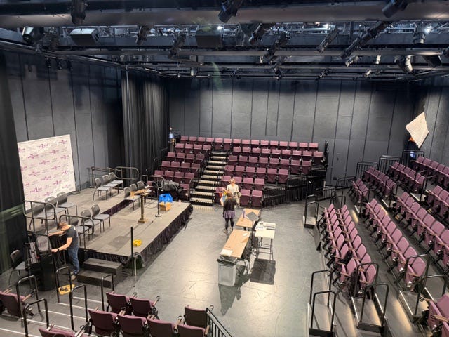 The 250 seat interchangeable theater, the centerpiece of the new Timeline Theater space 