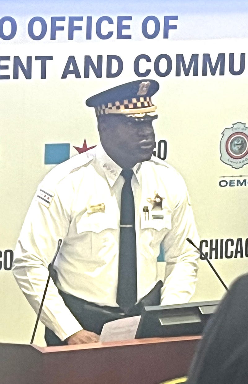 Chicago police Superintendent Larry Snelling updates the security plan for the city's New Year's Eve celebrations, during a briefing at the city's emergency management center.