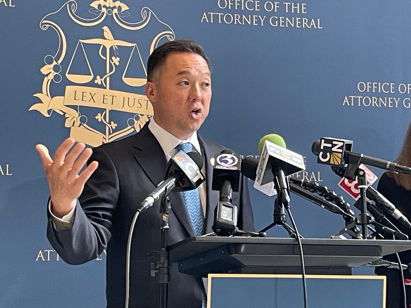 Connecticut Attorney General William Tong at a news conference, 6/10/25