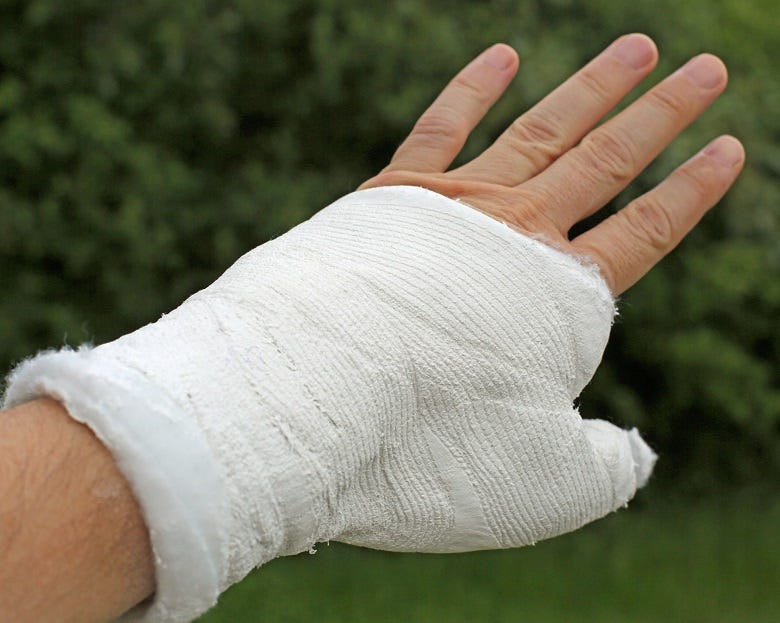 bandaged hand