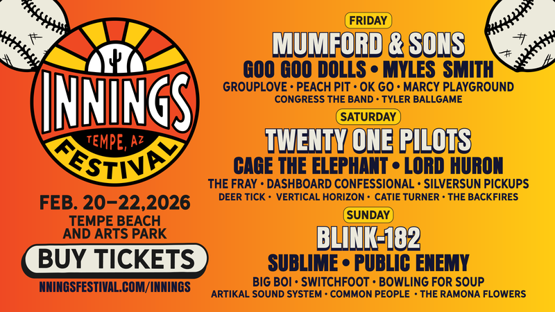 Innings Festival February 20-22, 2026 at Tempe Beach Park