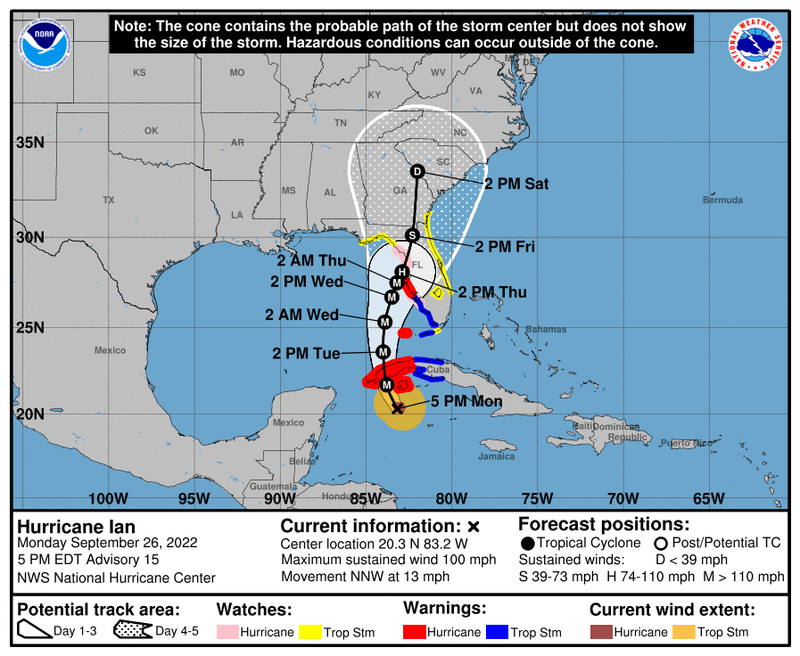 Hurricane Ian strengthens as it barrels toward Florida