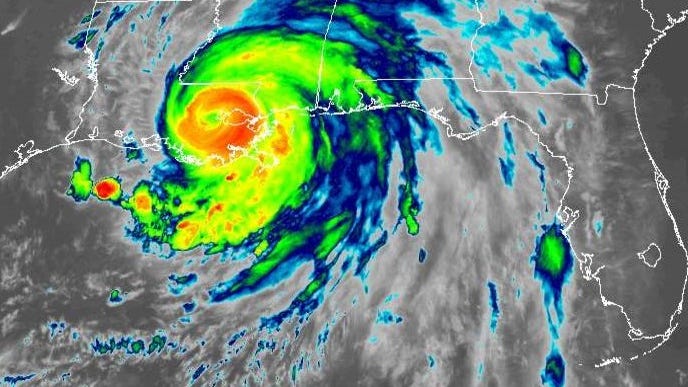 Ida degrades to Category 2, moving northwest