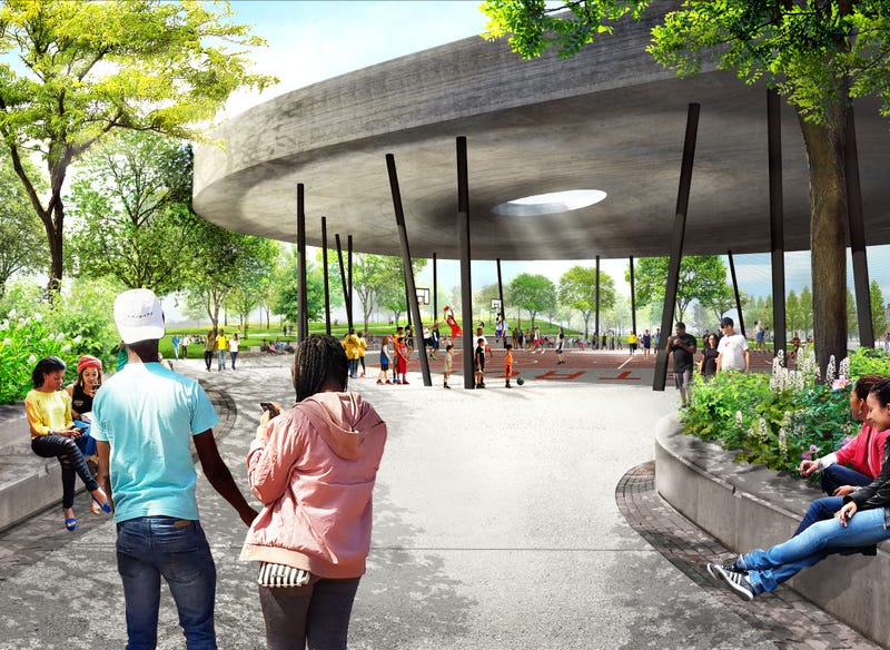 Renderings of the Sport Center at Centennial Park
