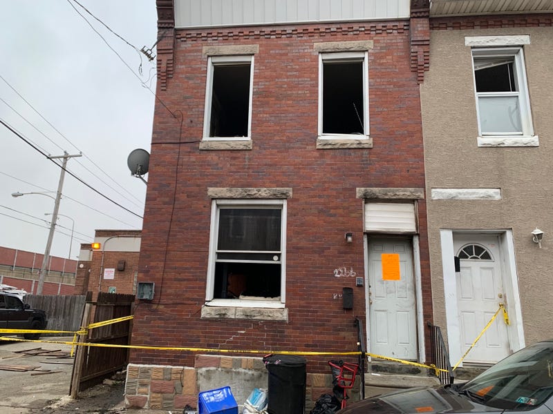 A fire tore through this rowhome in Bridesburg, Philadelphia