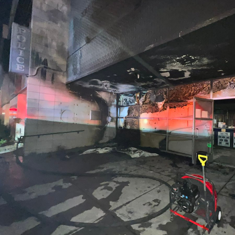 Suspected arsonist arrested in fire at LAPD station