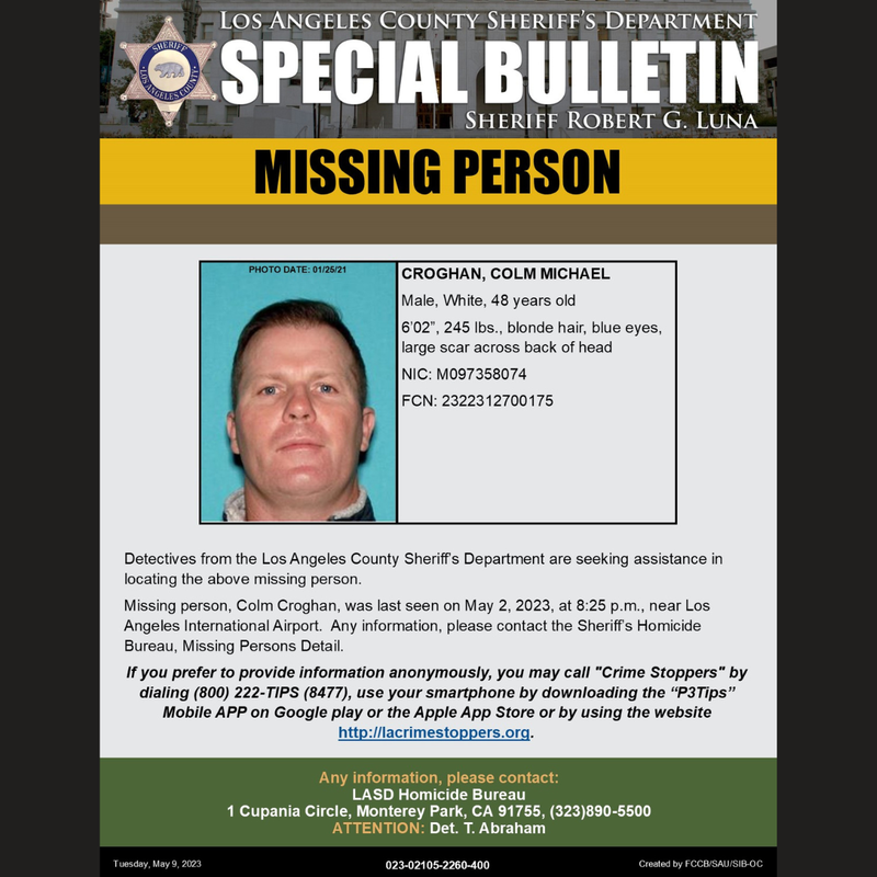 Man Reported Missing From Westchester Area