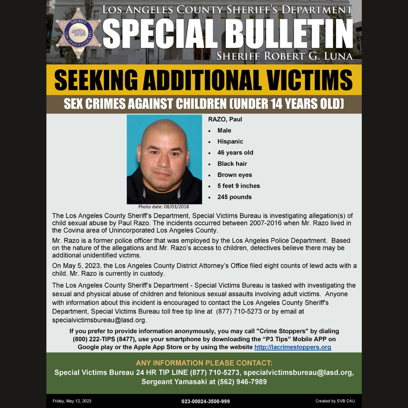 Former LAPD Officer Charged with Lewd Acts on a Child