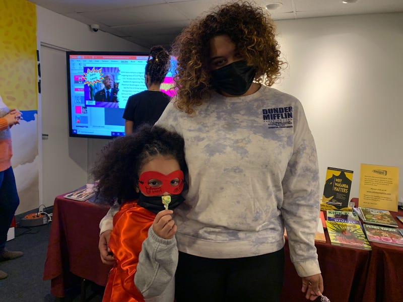 Franchesca Williams (right) and her daughter, Eevee Romero, attended the National Liberty Museum's "Beyond Wakanda" event.
