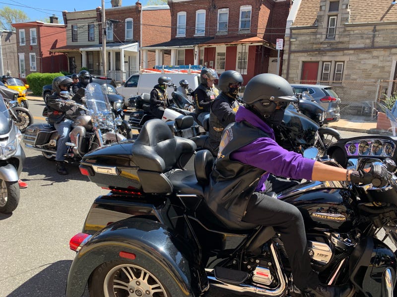 Black bikers rode through Philadelphia communities with low voter turnout Saturday, to raise interest in voting.