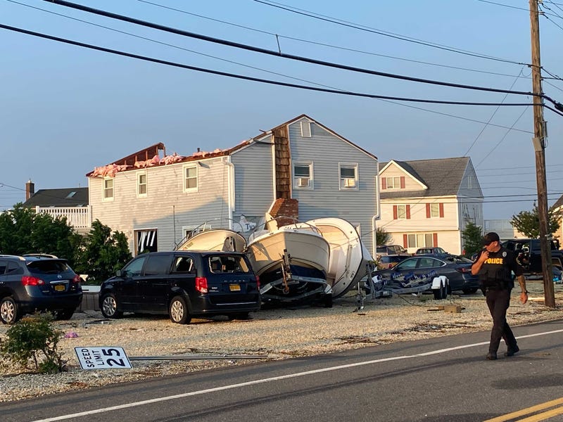 Thursday's violent storm ripped off a roof and damaged dozens of other homes in the High Bar Harbor section of Long Beach Island.