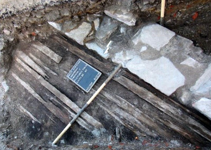 An archaeological site on the Philadelphia waterfront.