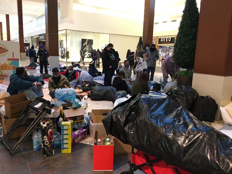 Two activists and dozens of homeless men and women are protesting inside of Cherry Hill Mall because they say Camden needs to do more to help them.