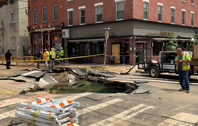 Sinkhole in Queen Village