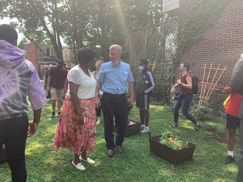Pennsylvania Agriculture Secretary Russell Reading in an Urban Ag Week event at Boys Latin Charter Middle School.