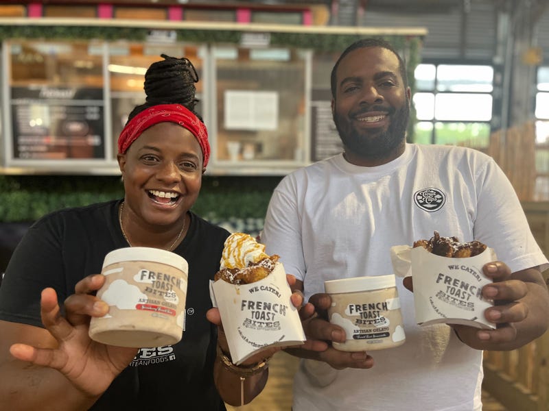 Local Artisan Foods Group owner Charisse McGill (left) and Galen Thomas, owner of Cloud Cups.
