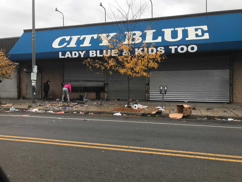 A block in West Philadelphia where looting took place following the shooting and death of Walter Wallace.