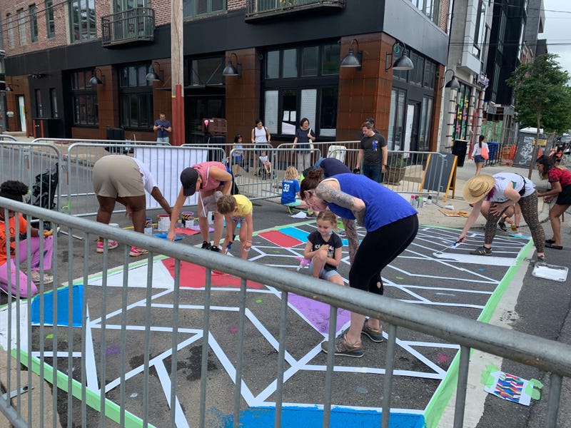 Northern Liberties residents came out to help paint a new mural at the intersection of 2nd and Laurel Streets over the weekend.