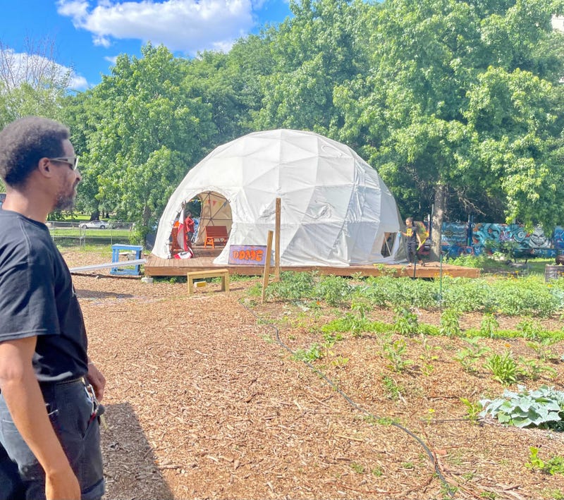 The Urban Creators headquarters has a garden, a greenhouse and open green space.