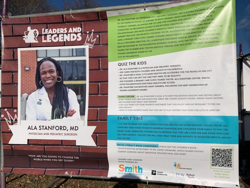 Banner honoring Dr. Ala Stanford