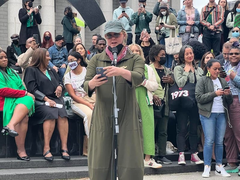 Amy Schumer at rally