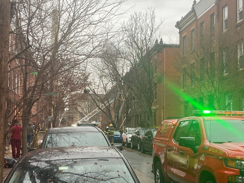 Site of an apartment fire in Fairmount