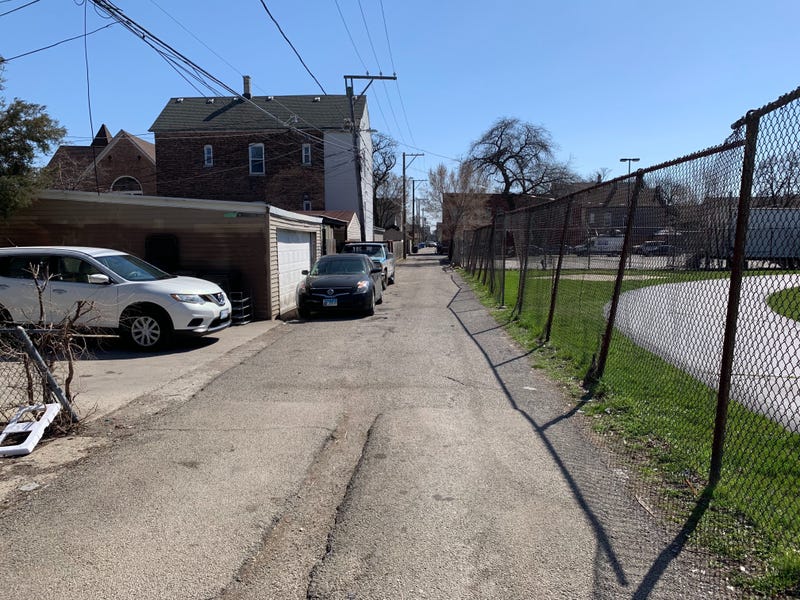 The approximate location where Chicago police killed 13-year-old Adam Toledo, in an alley way near 24th and Sawyer.