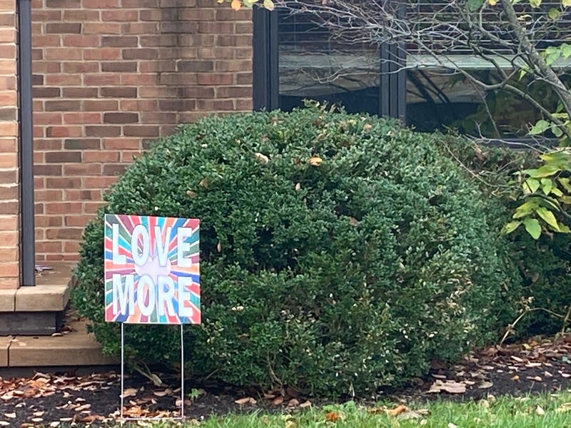 A politically neutral sign outside of a home in Indiana