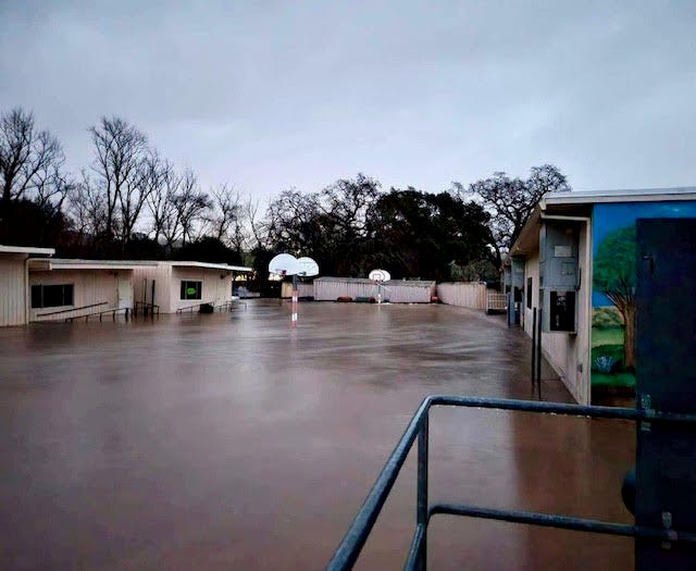 Initial flooding at Sunol Glen School 