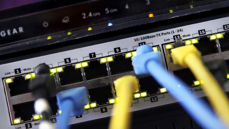 Internet cables plugged in
