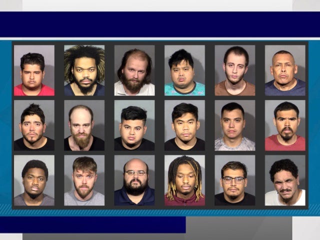 18 men arrested in an internet sting targeting child exploitation on December 1st and 2nd.