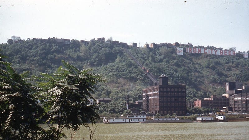 Iron City Beer sign on Mt Washington in 1952