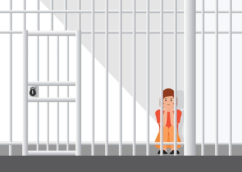Woman in jail graphic