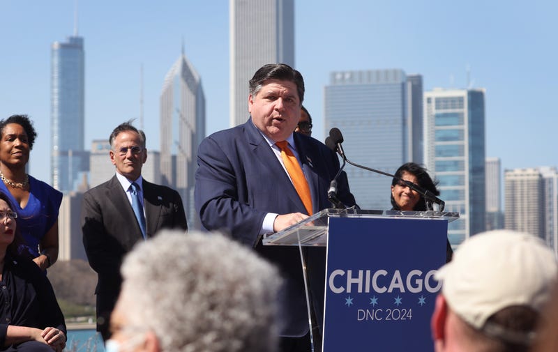 Gov. JB Pritzker at outdoor event