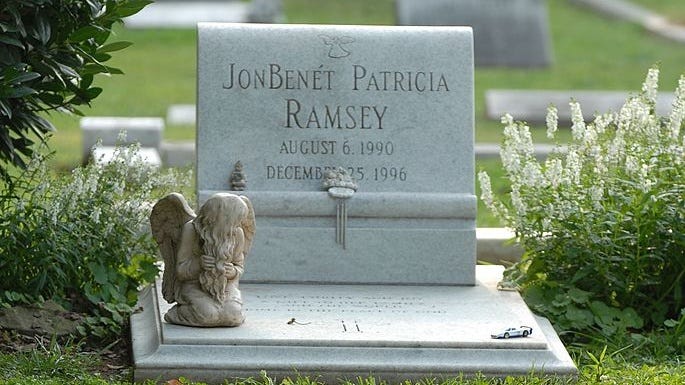 The grave of JonBenet Ramsey is shown August 16, 2006 in Marietta, Georgia. 