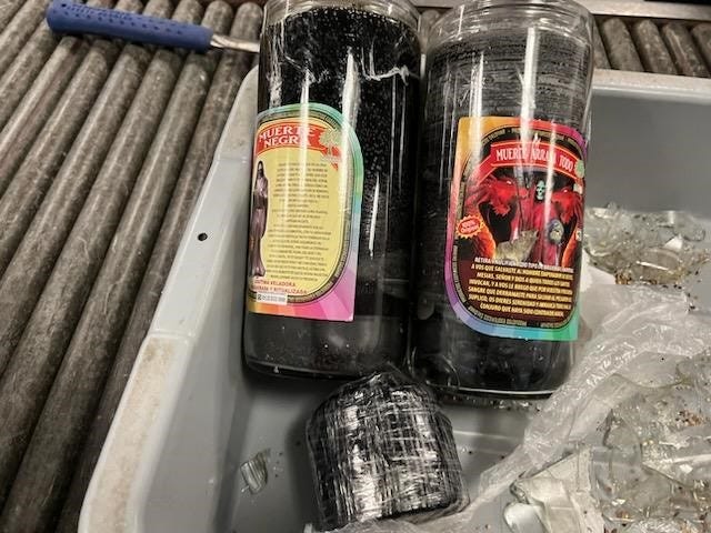 CBP smashed the candles to find the fentanyl packed inside.